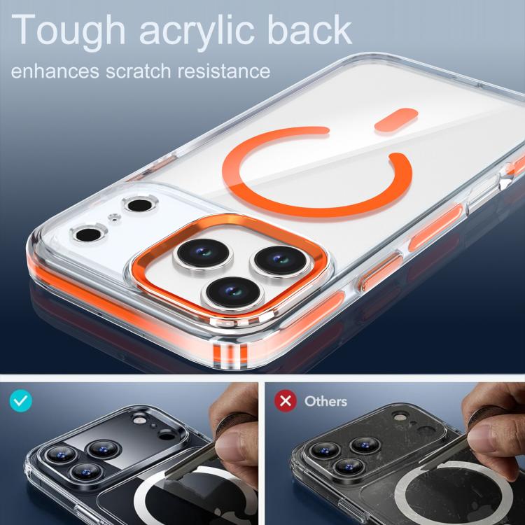 For iPhone 17 Pro Max Qicai Two-color Transparent Magnetic Phone Case
