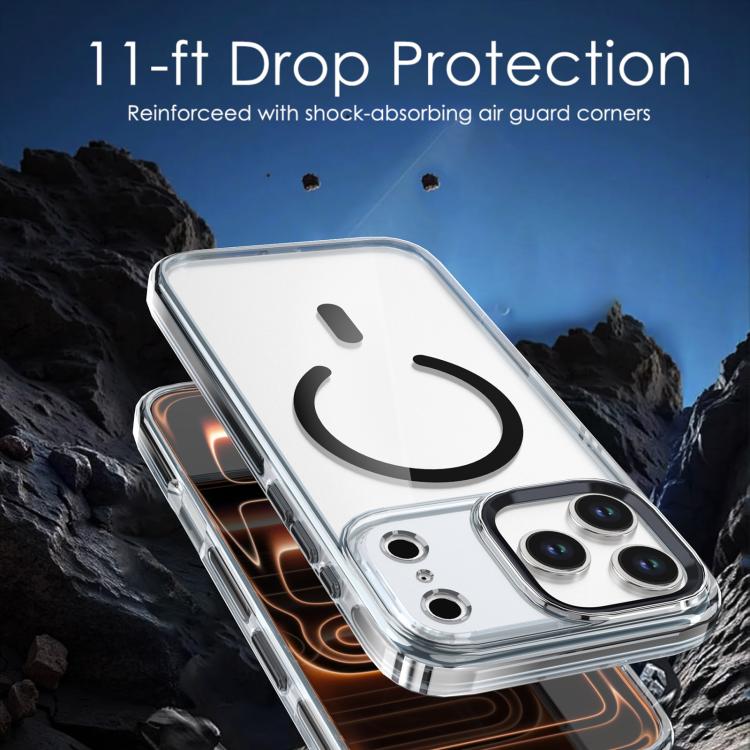 For iPhone 17 Pro Max Qicai Two-color Transparent Magnetic Phone Case