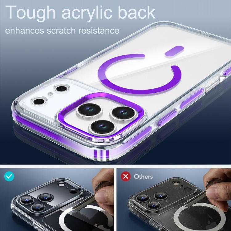 For iPhone 17 Pro Max Qicai Two-color Transparent Magnetic Phone Case
