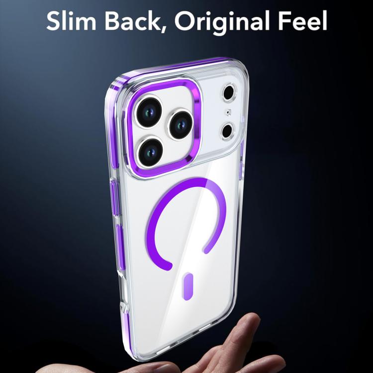 For iPhone 17 Pro Max Qicai Two-color Transparent Magnetic Phone Case