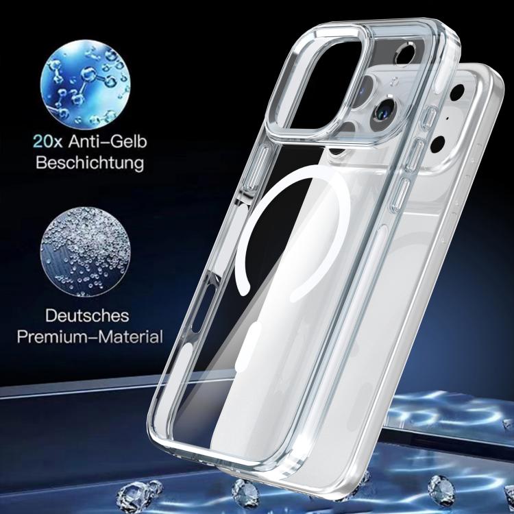 For iPhone 17 Pro Qicai Two-color Transparent Magnetic Phone Case