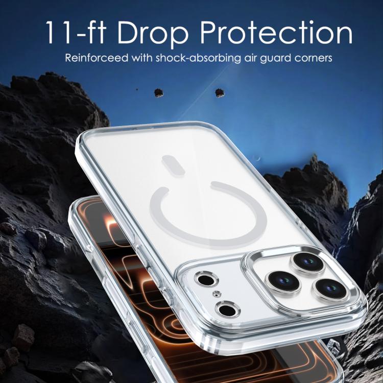 For iPhone 17 Pro Qicai Two-color Transparent Magnetic Phone Case