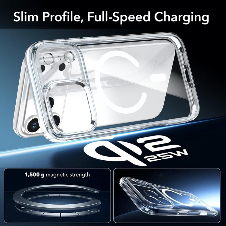 For iPhone 17 Pro Qicai Two-color Transparent Magnetic Phone Case