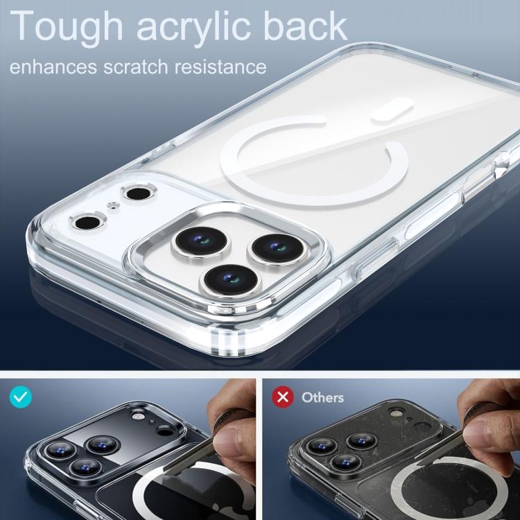 For iPhone 17 Pro Qicai Two-color Transparent Magnetic Phone Case