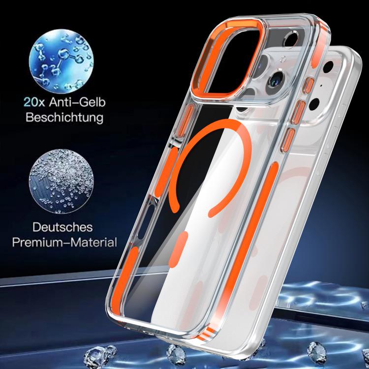 For iPhone 17 Pro Qicai Two-color Transparent Magnetic Phone Case