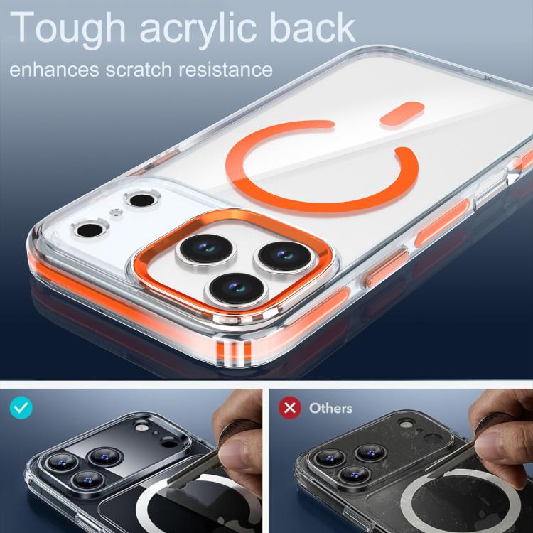 For iPhone 17 Pro Qicai Two-color Transparent Magnetic Phone Case