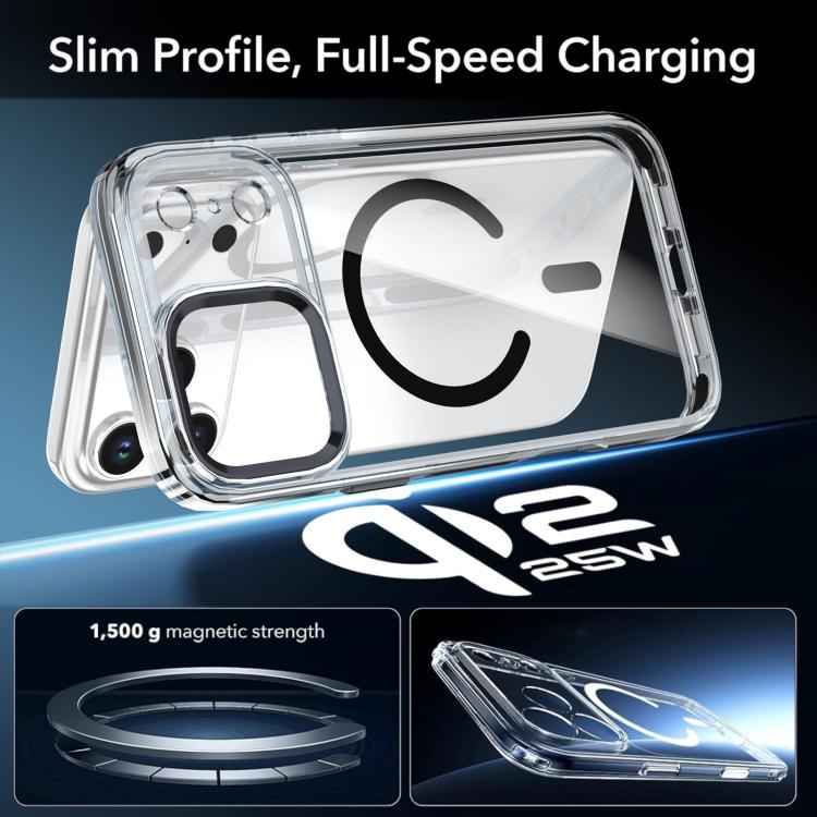 For iPhone 17 Pro Qicai Two-color Transparent Magnetic Phone Case