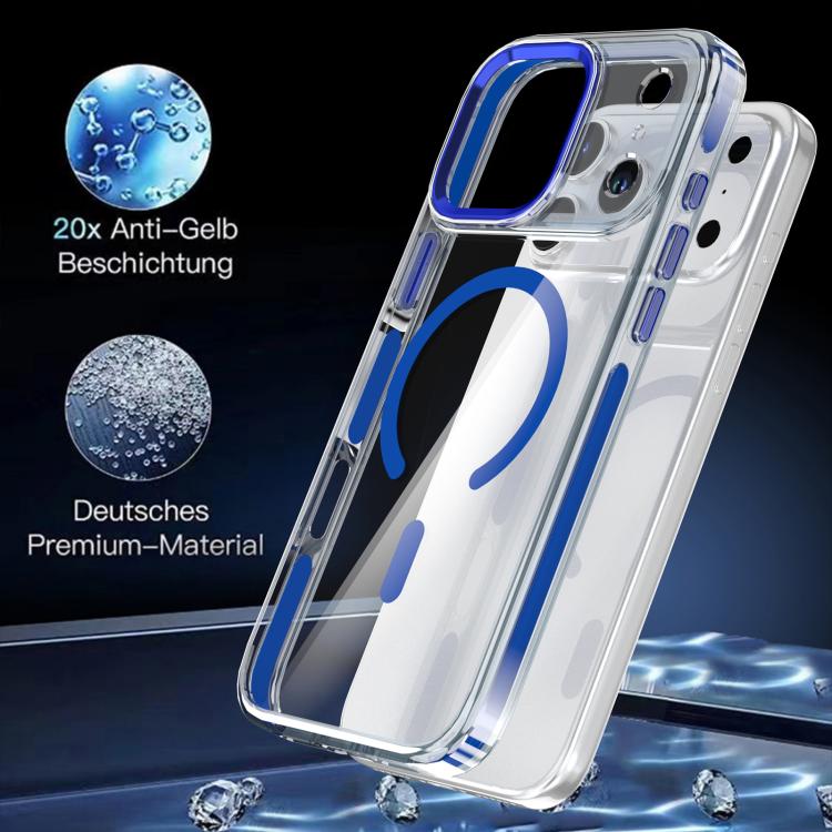 For iPhone 17 Pro Qicai Two-color Transparent Magnetic Phone Case