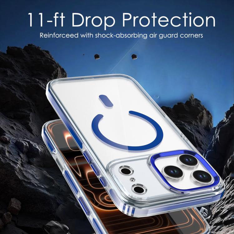 For iPhone 17 Pro Qicai Two-color Transparent Magnetic Phone Case
