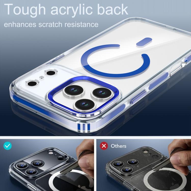 For iPhone 17 Pro Qicai Two-color Transparent Magnetic Phone Case