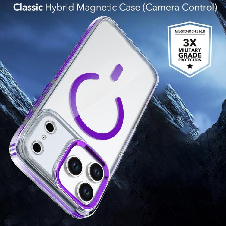 For iPhone 17 Pro Qicai Two-color Transparent Magnetic Phone Case