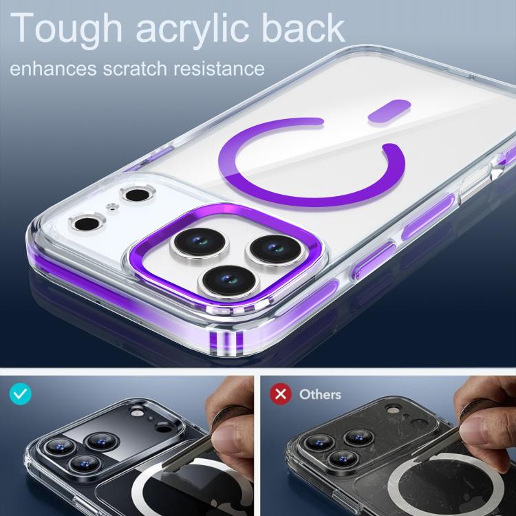For iPhone 17 Pro Qicai Two-color Transparent Magnetic Phone Case