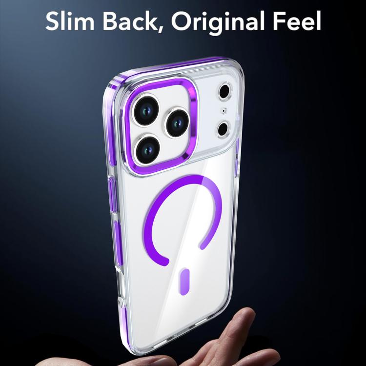 For iPhone 17 Pro Qicai Two-color Transparent Magnetic Phone Case