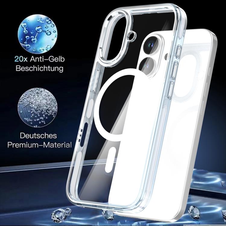 For iPhone 17 Qicai Two-color Transparent Magnetic Phone Case