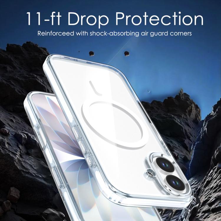 For iPhone 17 Qicai Two-color Transparent Magnetic Phone Case