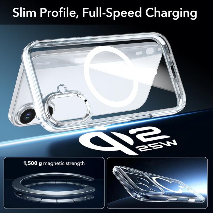For iPhone 17 Qicai Two-color Transparent Magnetic Phone Case