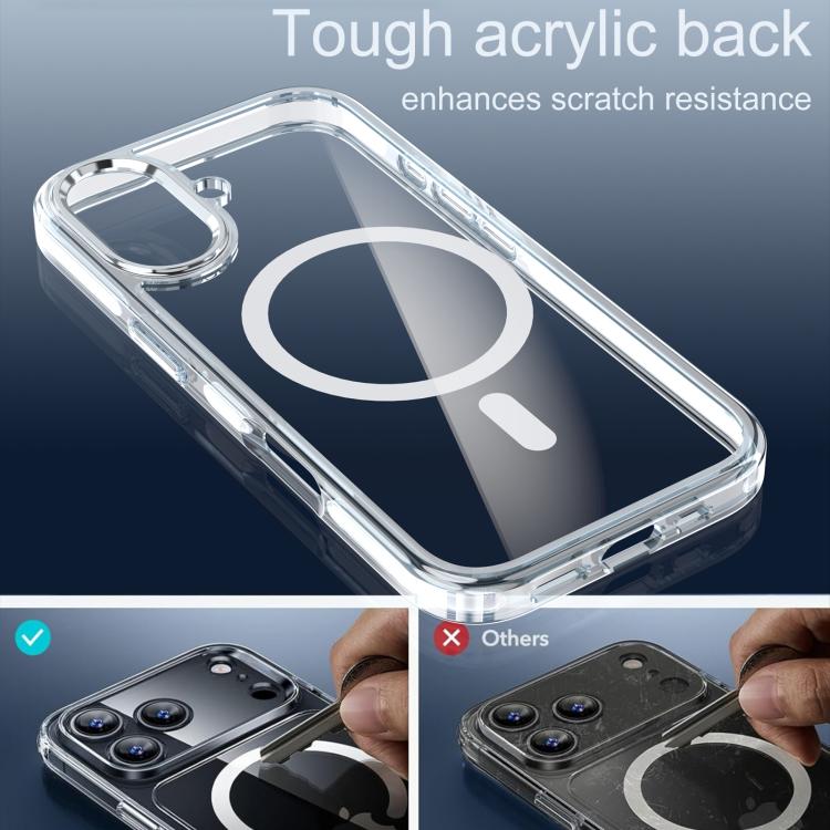 For iPhone 17 Qicai Two-color Transparent Magnetic Phone Case