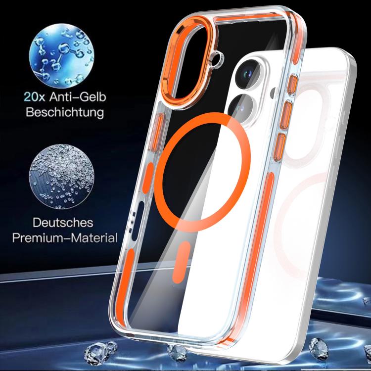 For iPhone 17 Qicai Two-color Transparent Magnetic Phone Case