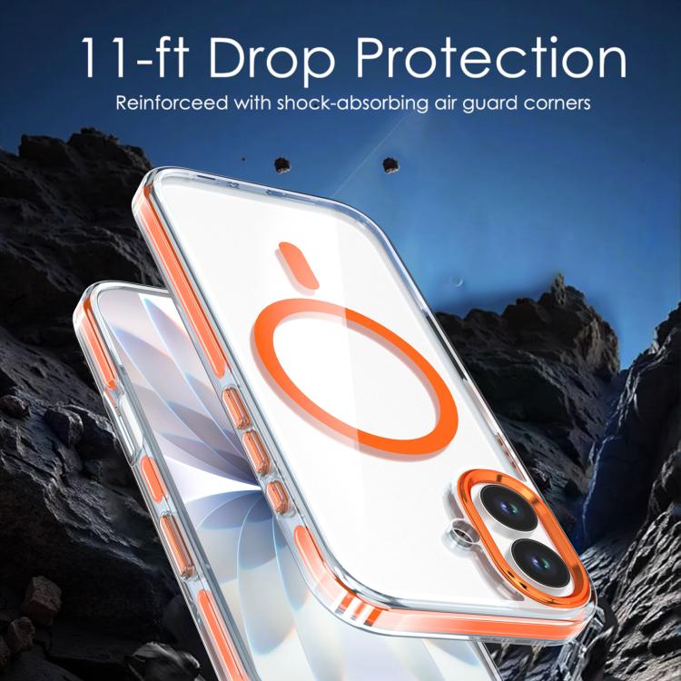 For iPhone 17 Qicai Two-color Transparent Magnetic Phone Case