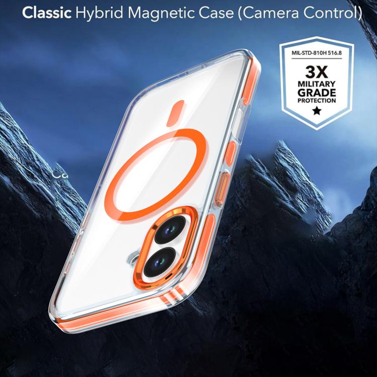 For iPhone 17 Qicai Two-color Transparent Magnetic Phone Case