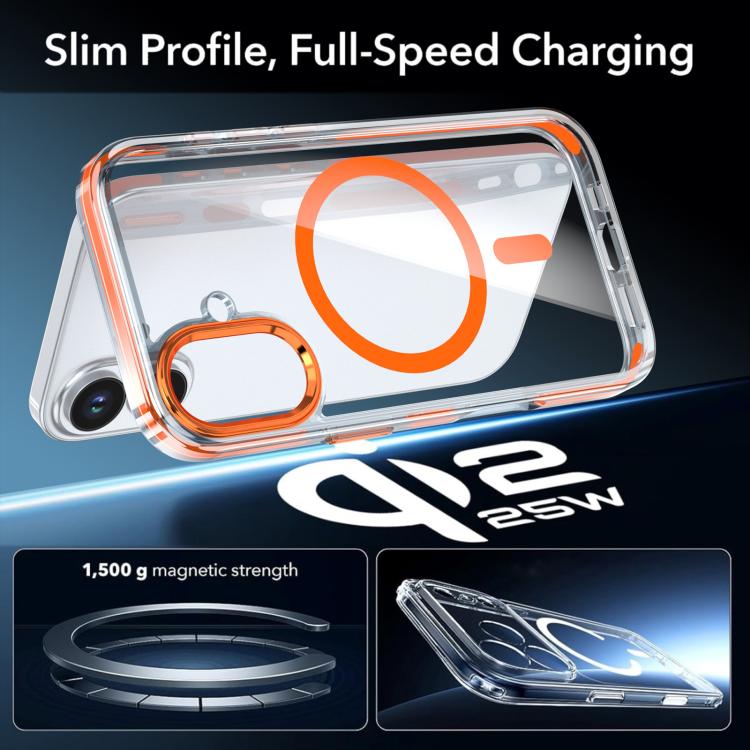 For iPhone 17 Qicai Two-color Transparent Magnetic Phone Case