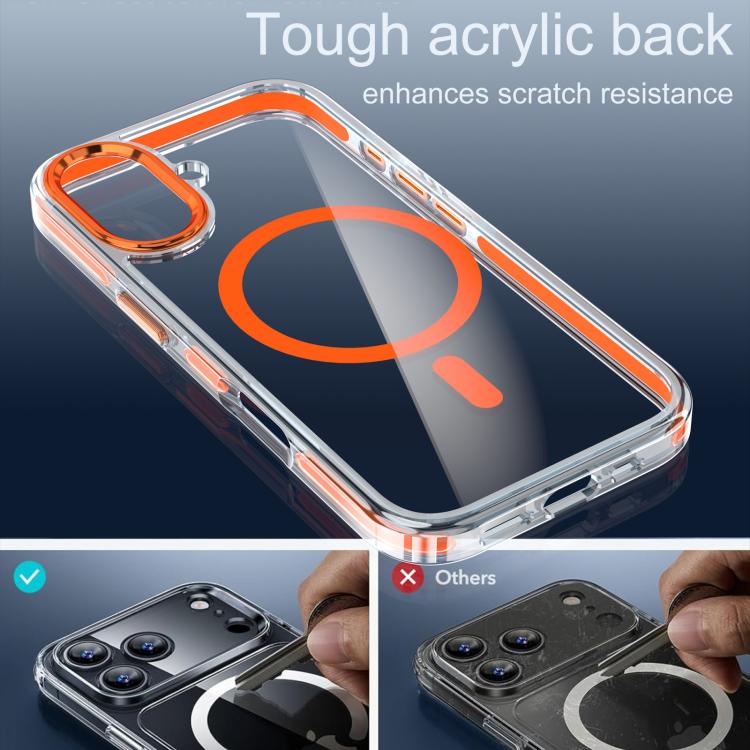 For iPhone 17 Qicai Two-color Transparent Magnetic Phone Case