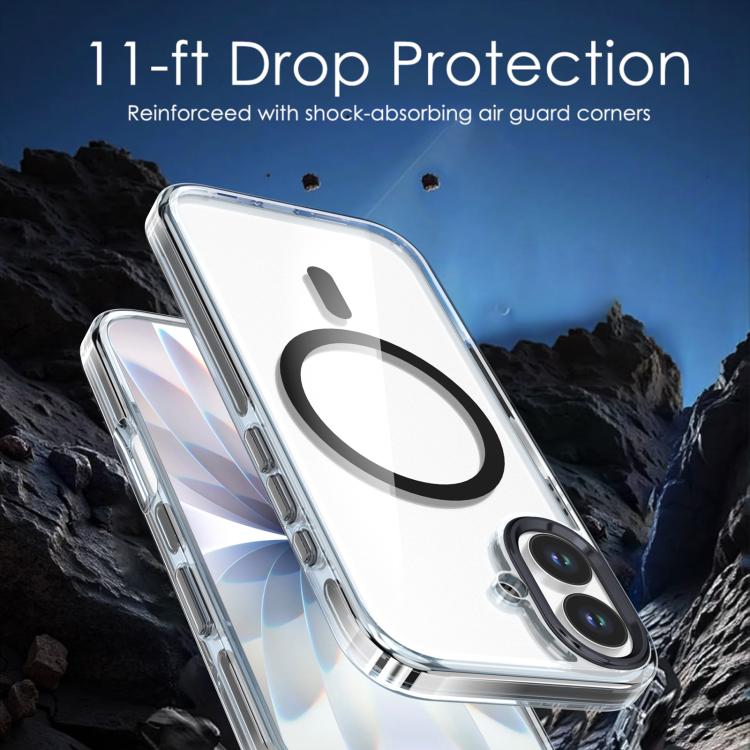 For iPhone 17 Qicai Two-color Transparent Magnetic Phone Case