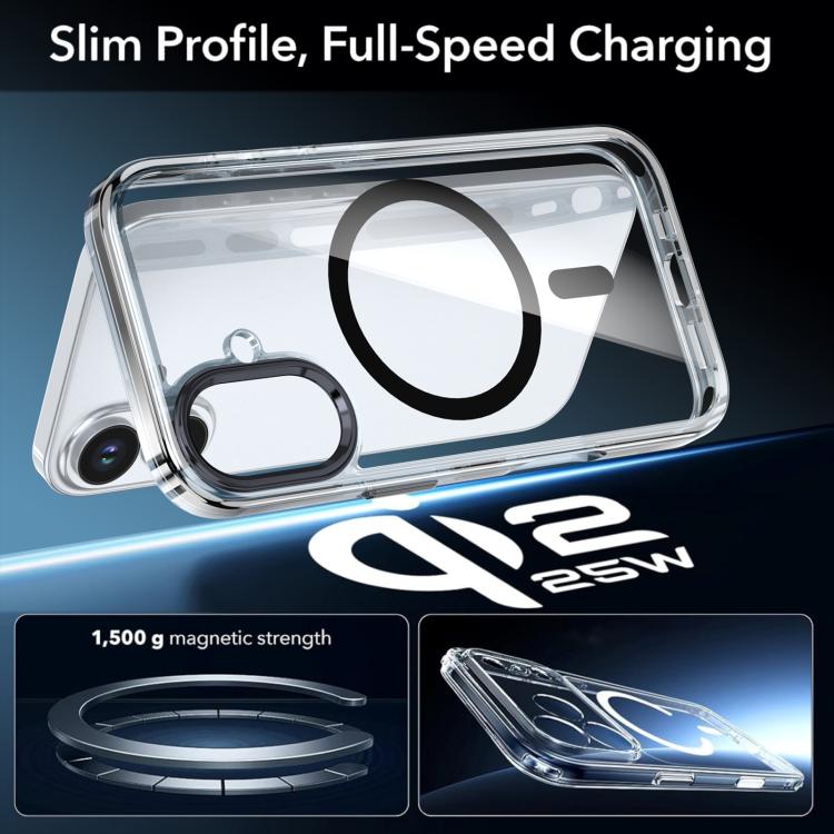 For iPhone 17 Qicai Two-color Transparent Magnetic Phone Case