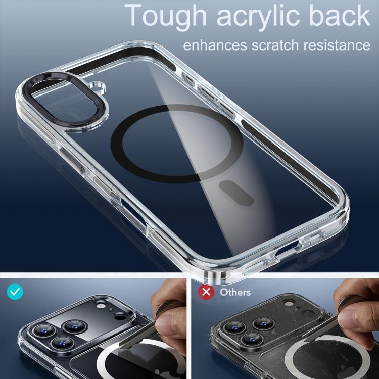For iPhone 17 Qicai Two-color Transparent Magnetic Phone Case