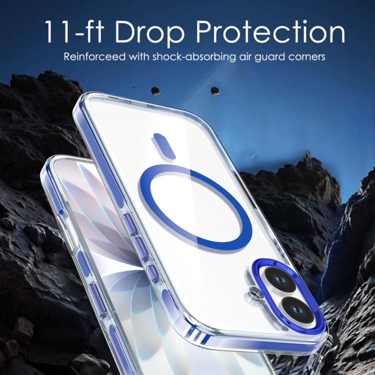 For iPhone 17 Qicai Two-color Transparent Magnetic Phone Case