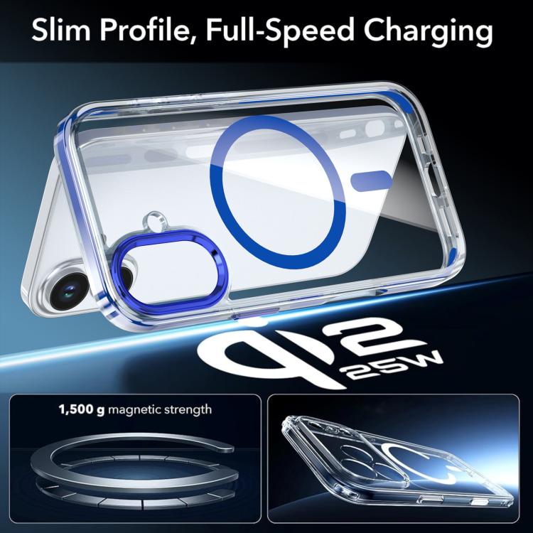 For iPhone 17 Qicai Two-color Transparent Magnetic Phone Case