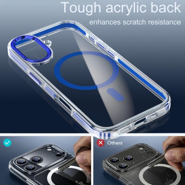 For iPhone 17 Qicai Two-color Transparent Magnetic Phone Case