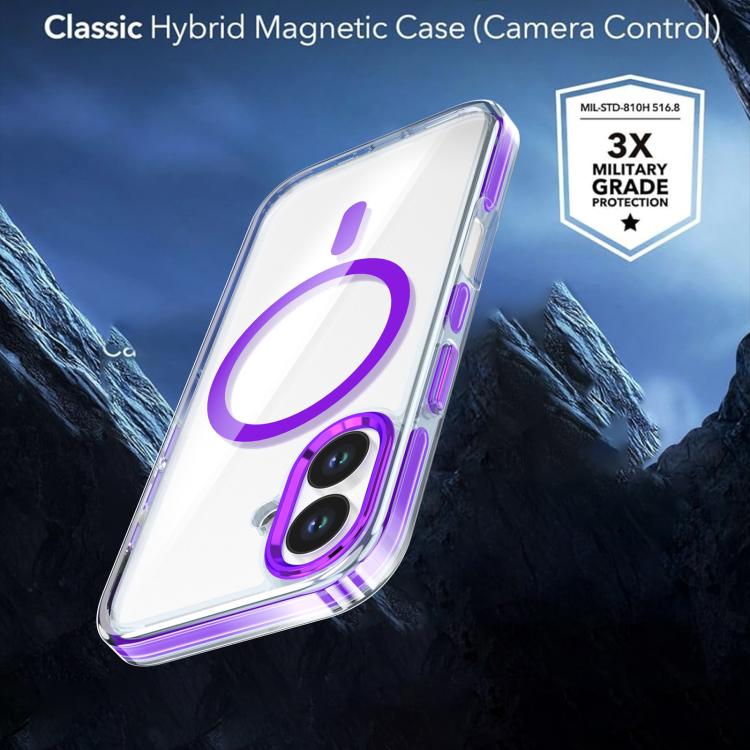 For iPhone 17 Qicai Two-color Transparent Magnetic Phone Case