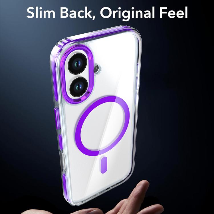 For iPhone 17 Qicai Two-color Transparent Magnetic Phone Case