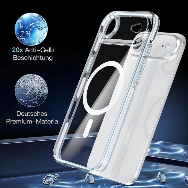 For iPhone Air Qicai Two-color Transparent Magnetic Phone Case