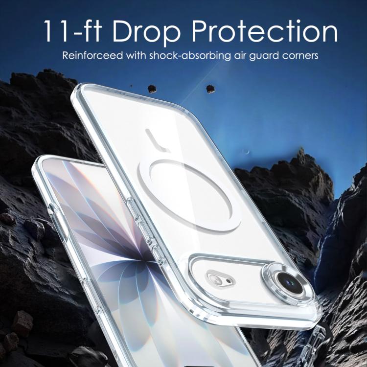For iPhone Air Qicai Two-color Transparent Magnetic Phone Case