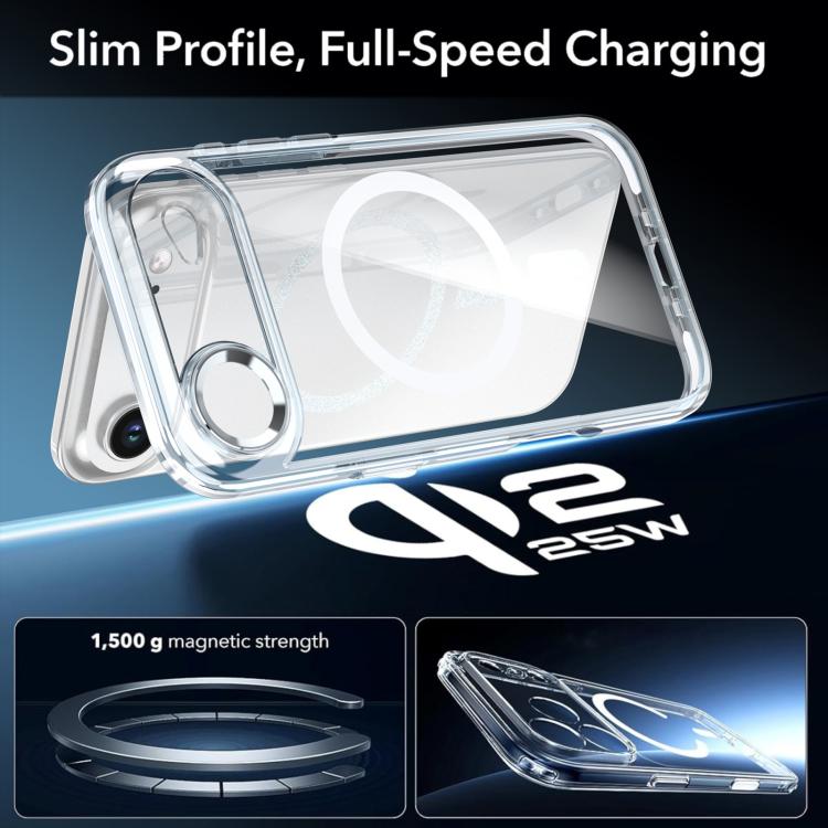 For iPhone Air Qicai Two-color Transparent Magnetic Phone Case