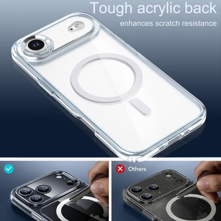 For iPhone Air Qicai Two-color Transparent Magnetic Phone Case