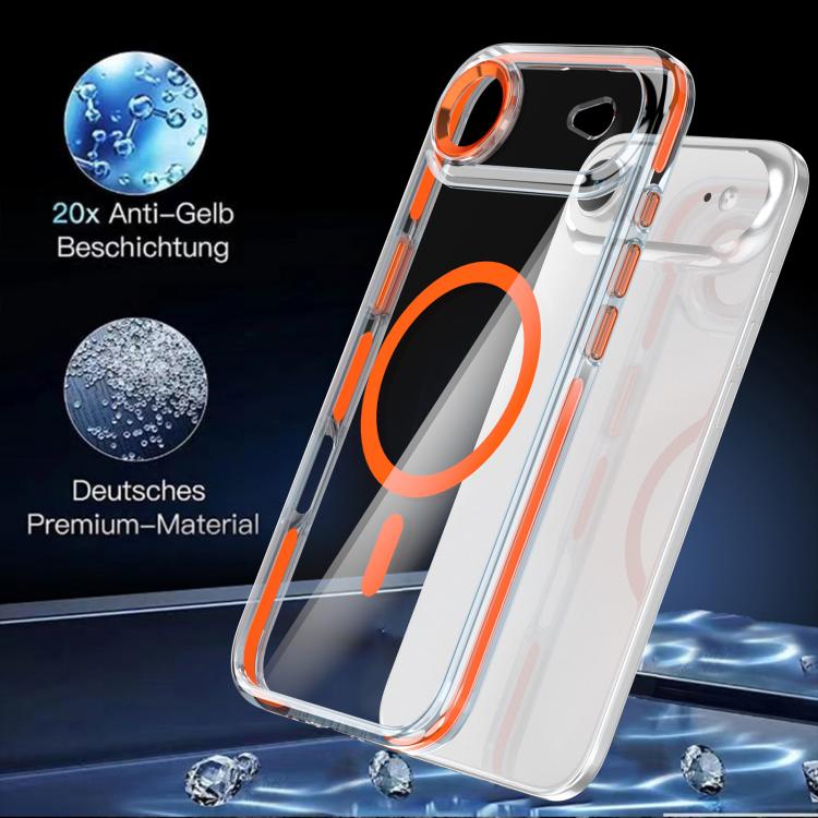 For iPhone Air Qicai Two-color Transparent Magnetic Phone Case