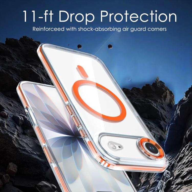 For iPhone Air Qicai Two-color Transparent Magnetic Phone Case