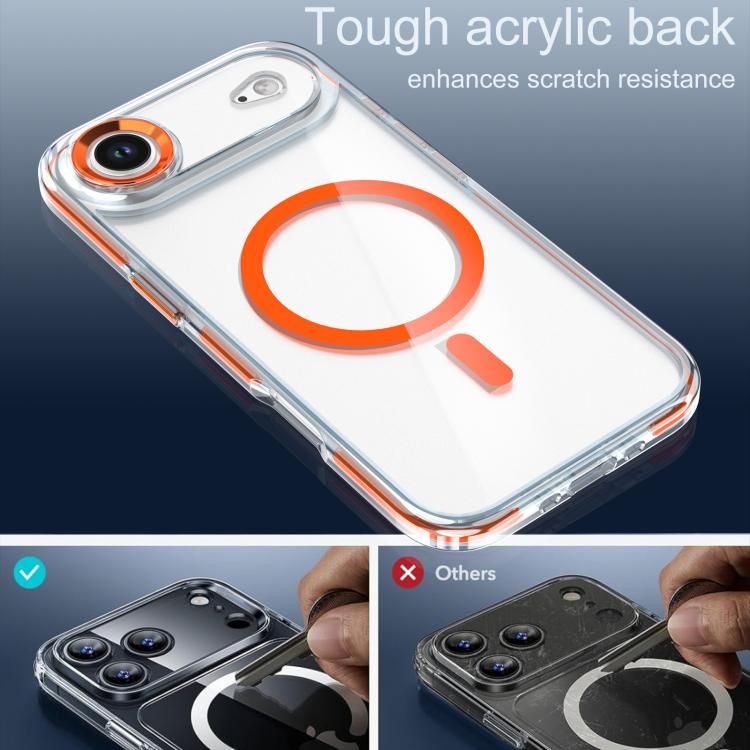 For iPhone Air Qicai Two-color Transparent Magnetic Phone Case