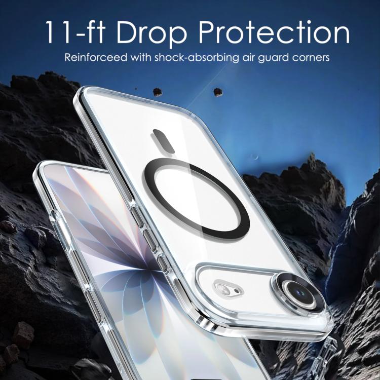 For iPhone Air Qicai Two-color Transparent Magnetic Phone Case