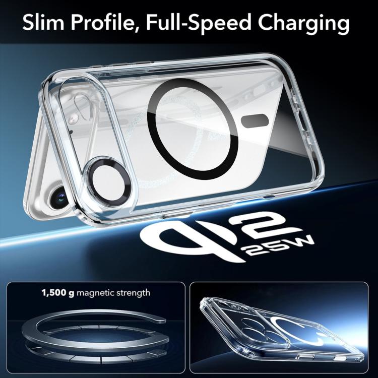 For iPhone Air Qicai Two-color Transparent Magnetic Phone Case