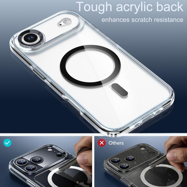 For iPhone Air Qicai Two-color Transparent Magnetic Phone Case