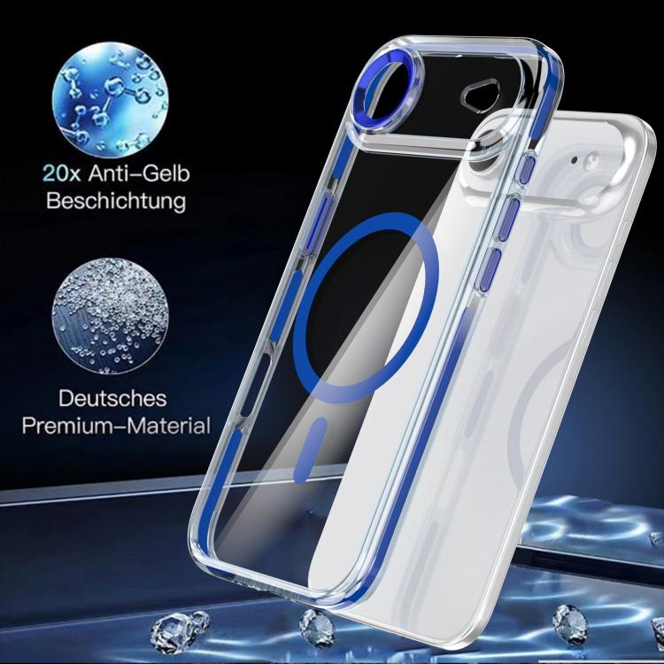 For iPhone Air Qicai Two-color Transparent Magnetic Phone Case