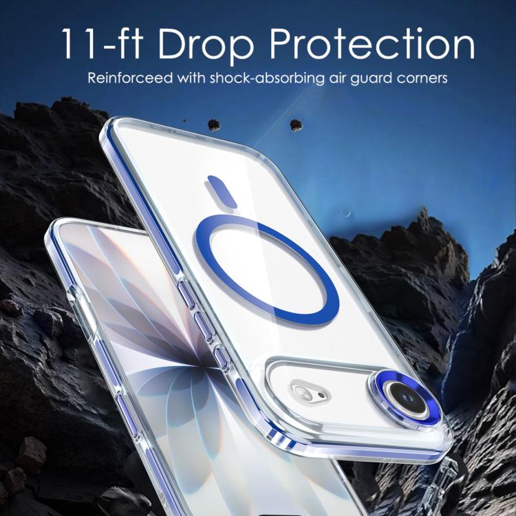 For iPhone Air Qicai Two-color Transparent Magnetic Phone Case