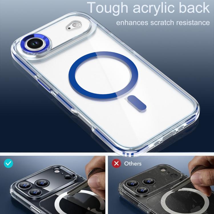 For iPhone Air Qicai Two-color Transparent Magnetic Phone Case