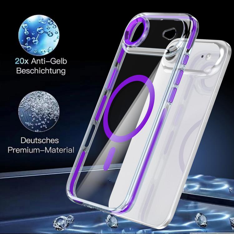 For iPhone Air Qicai Two-color Transparent Magnetic Phone Case