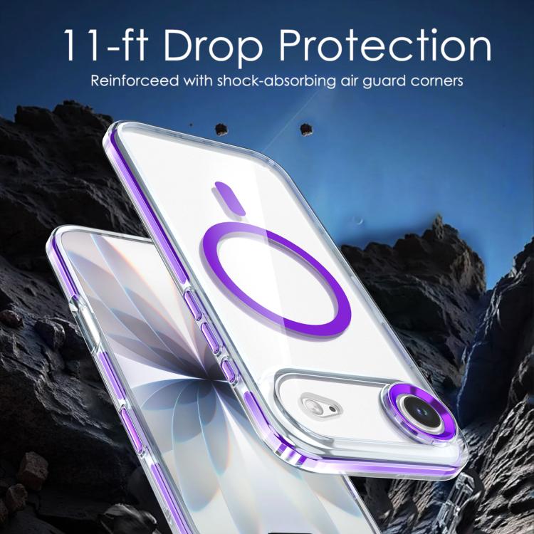 For iPhone Air Qicai Two-color Transparent Magnetic Phone Case