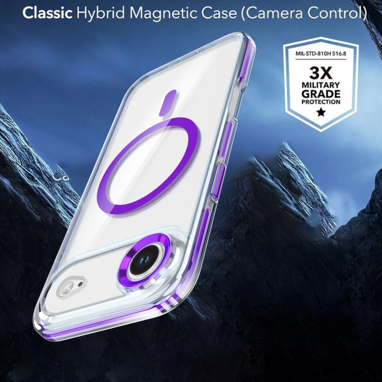 For iPhone Air Qicai Two-color Transparent Magnetic Phone Case
